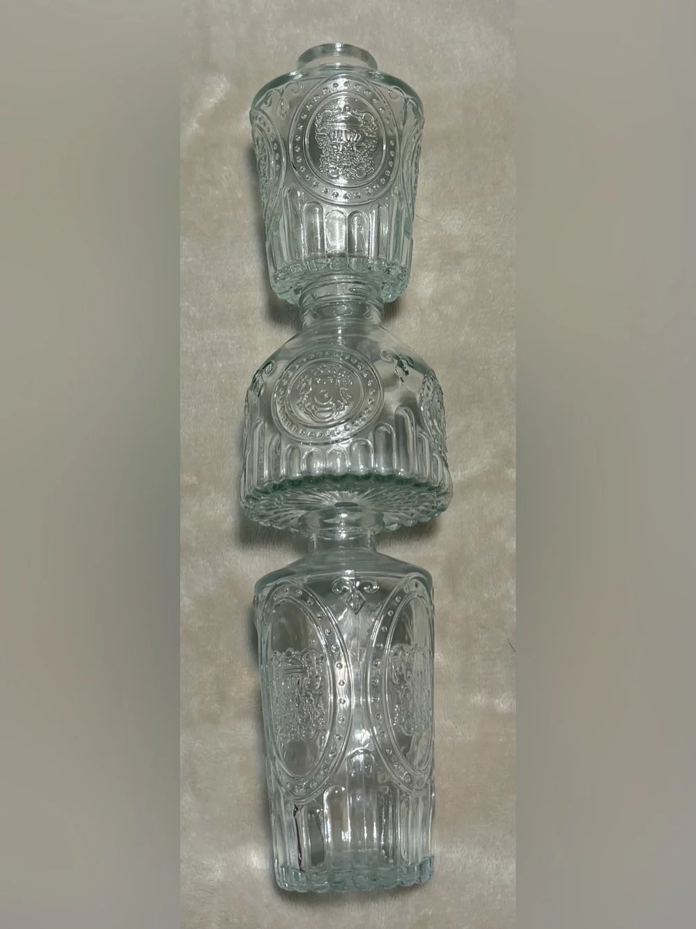 Clear Embossed Glass Bud Vases - Set of 3